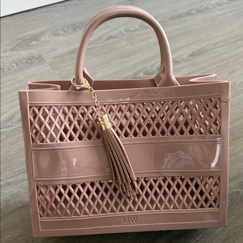 Cream Tote Bag with Tassel